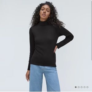 Everlane Black The Pima Micro-Rib Turtleneck